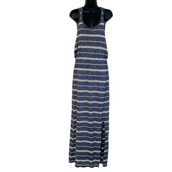Madewell 100% Linen Striped Racerback Sleeveless Maxi Dress Sz S - Picture 4 of 13